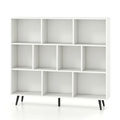 10 Cube Bookcase 3-Tier Modern Storage Organizer With 5 Metal Legs Bookshelves