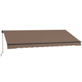 13 x 10 Retractable Awning, 280gsm UV Resistant Sunshade Shelter for Deck, Balcony, Yard, Coffee