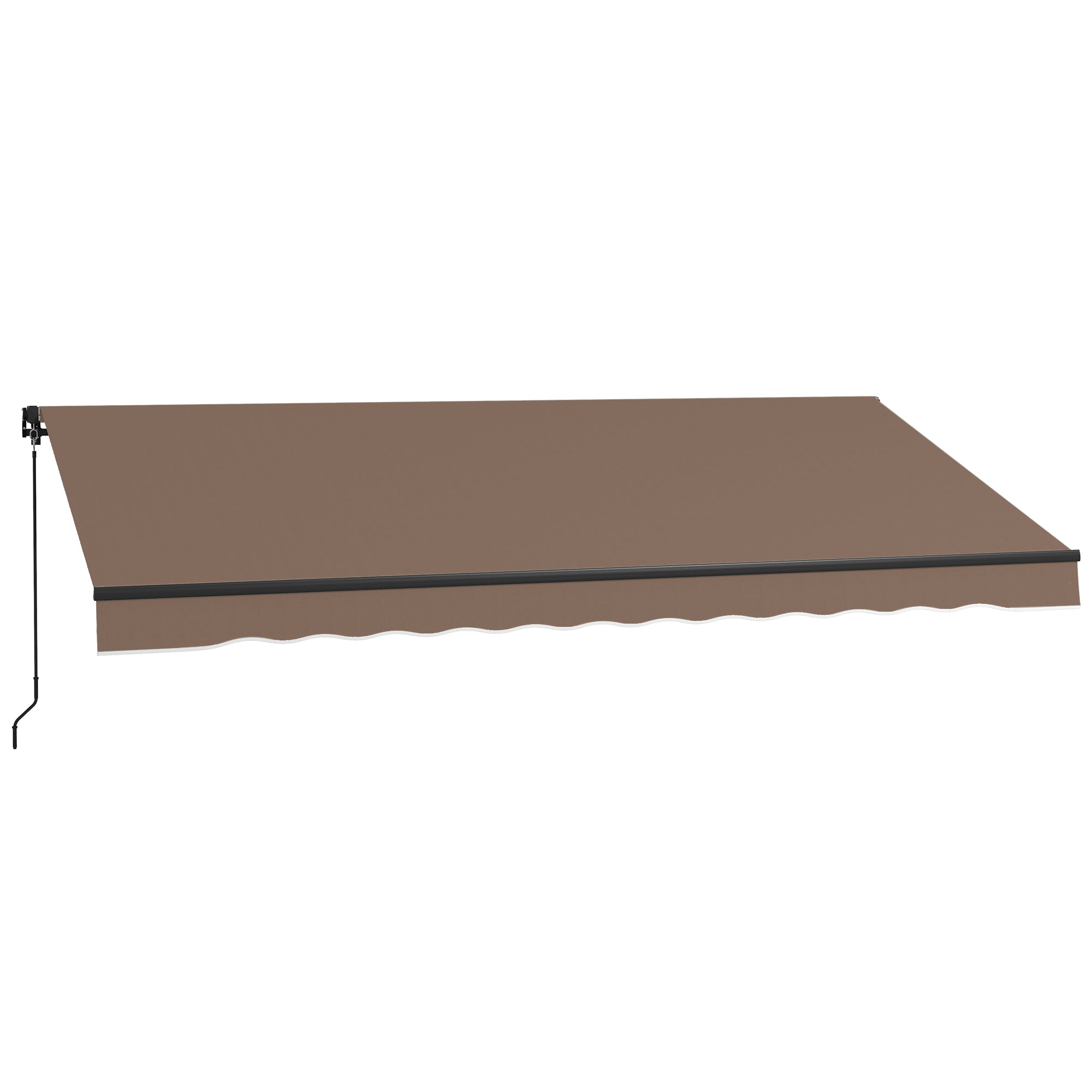 13 x 10 Retractable Awning, 280gsm UV Resistant Sunshade Shelter for Deck, Balcony, Yard, Coffee