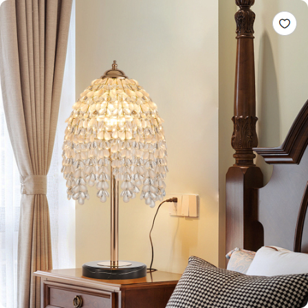 19 Inch Height Elegant Crystal Table Lamp Vintage Waterfall Design With Teardrop Grape Crystal Bead String Shades And Marble Textured Base For Living Room, Bedroom, Or Office Bulb Not Included