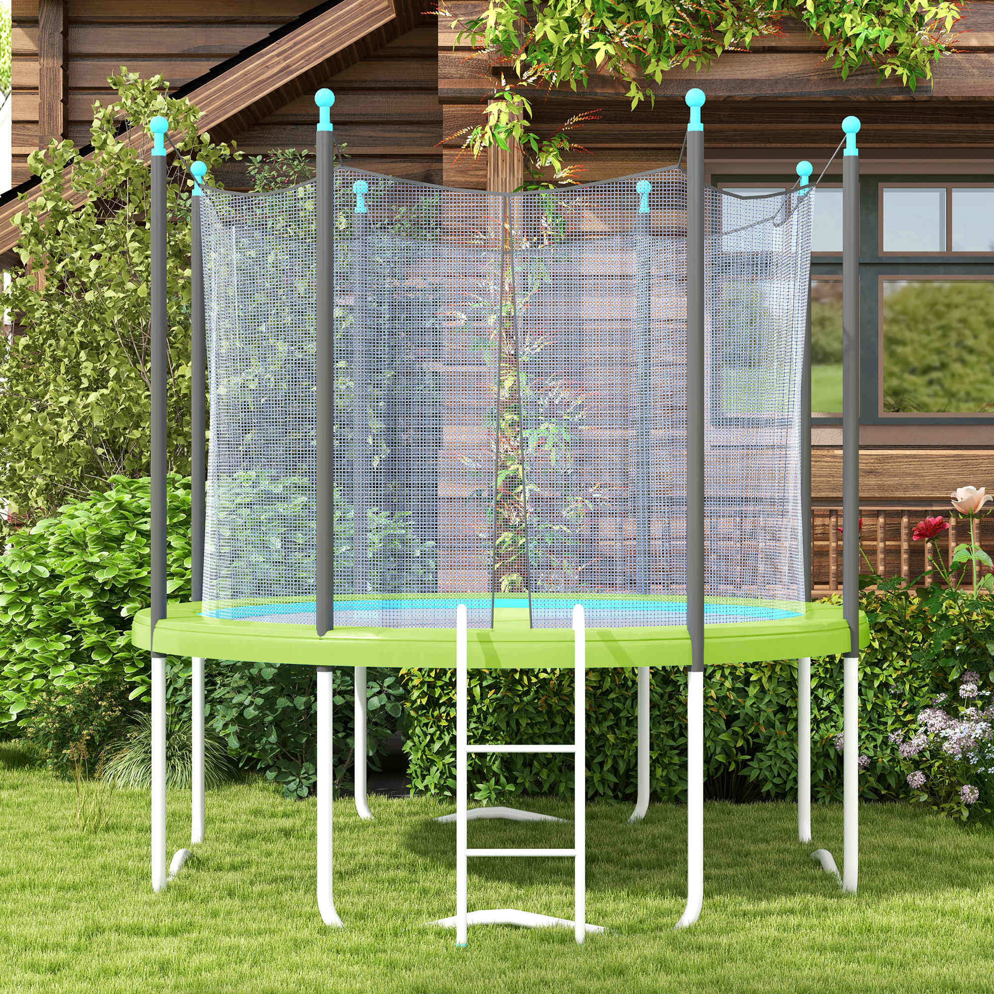 14FT Trampoline Spring Cover, Safety Trampoline Pad Replacement, Waterproof and Tear Resistant, All Weather Trampoline Accessories, Green image 7