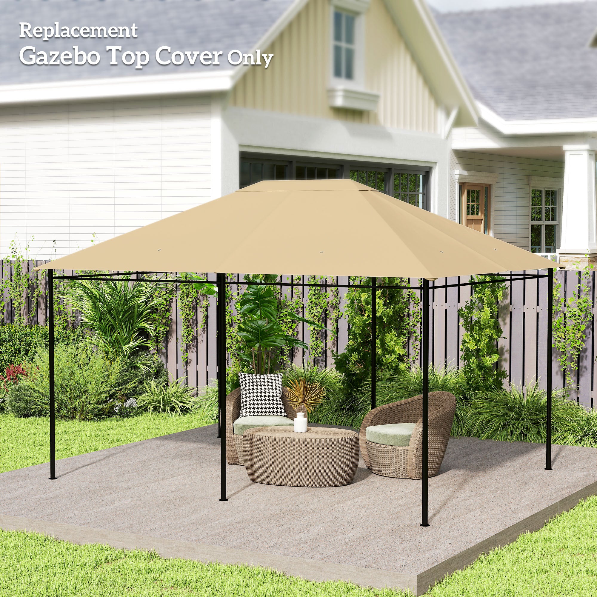 10 x 13 Gazebo Canopy Replacement Roof for 84C-116, Khaki image 7
