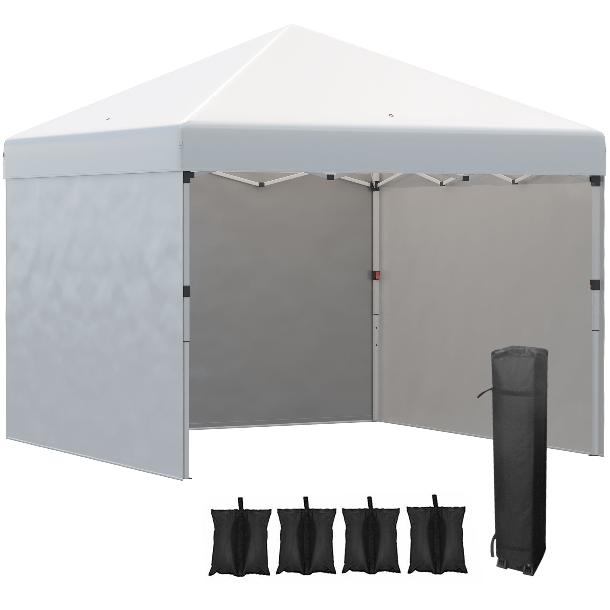 10 x 10 Pop Up Canopy Tent with 3 Sidewalls, Leg Weight Bags and Carry Bag, Height Adjustable, Instant Party Tent Event Shelter Gazebo for Garden, Patio, Cream