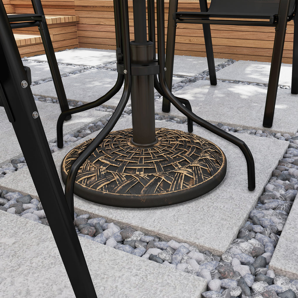 19" Patio Umbrella Base, 26 lbs Concrete Heavy Duty Umbrella Stand, Round Patio Umbrella Holder for 1.5"/1.9" Umbrella Poles for Outdoor, Lawn, Poolside, Bronze image 7