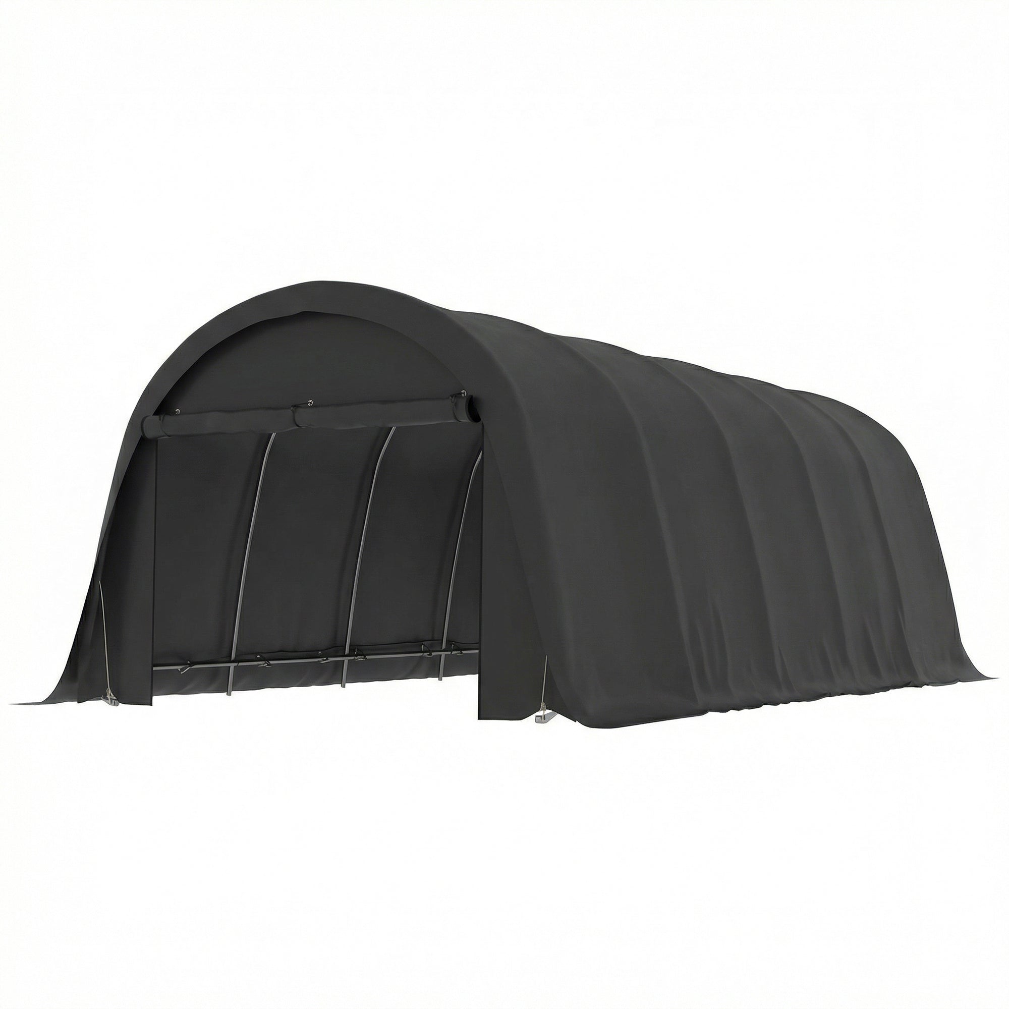 12 x 23.6 Heavy Duty Carport, UPF50+ Portable Garage Car Canopy Tent with Galvanized Frame, Large Door, Dark Gray