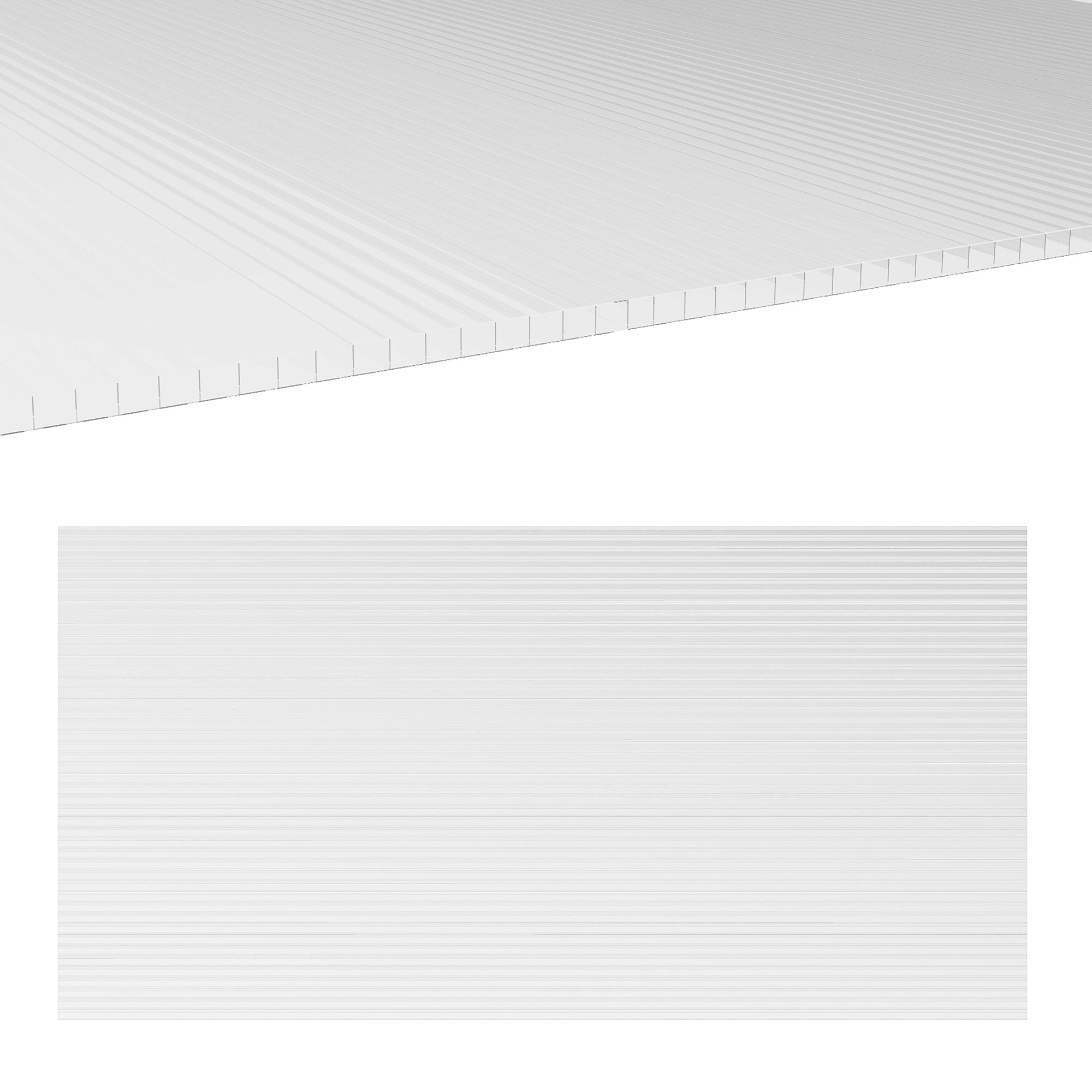 14 Pieces Twin-Wall Polycarbonate Panels Waterproof UV Protected Polycarbonate Greenhouse Panels, 4 x 2 x 0.16", Clear