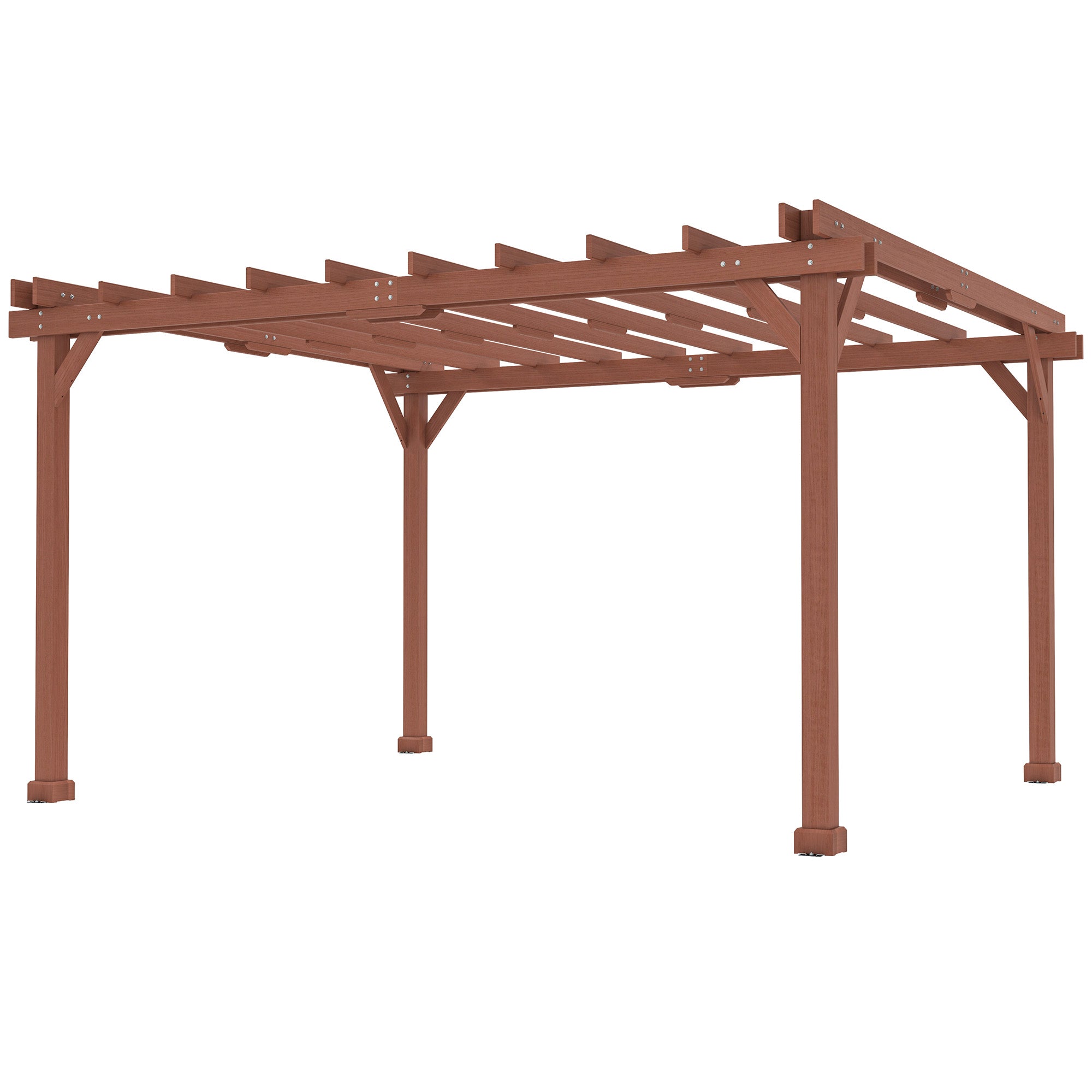 11 x 12.5 Outdoor Wood Pergola with Grape Trellis for Patio, Deck, Backyard, Lawn