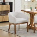 Mid Century Modern Upholstered Barrel Dining Chairs With Arms,Farmhouse Linen Kitchen & Dining Room Chairs With Natural Hardwood Frame, 19 W Accent Chairs For Living Room,Single Pack,Beige,SW1891BG