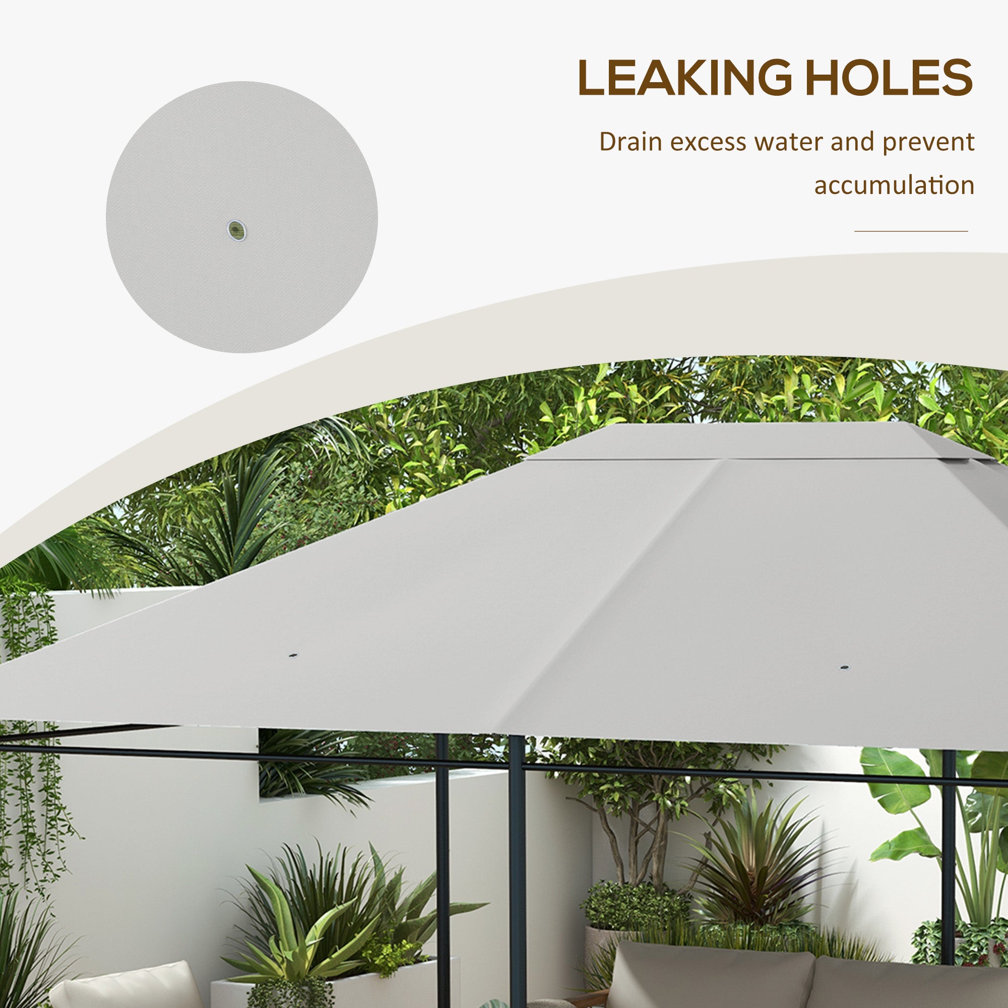 10 x 13 Gazebo Canopy Replacement Roof for 84C-116, Light Gray image 6