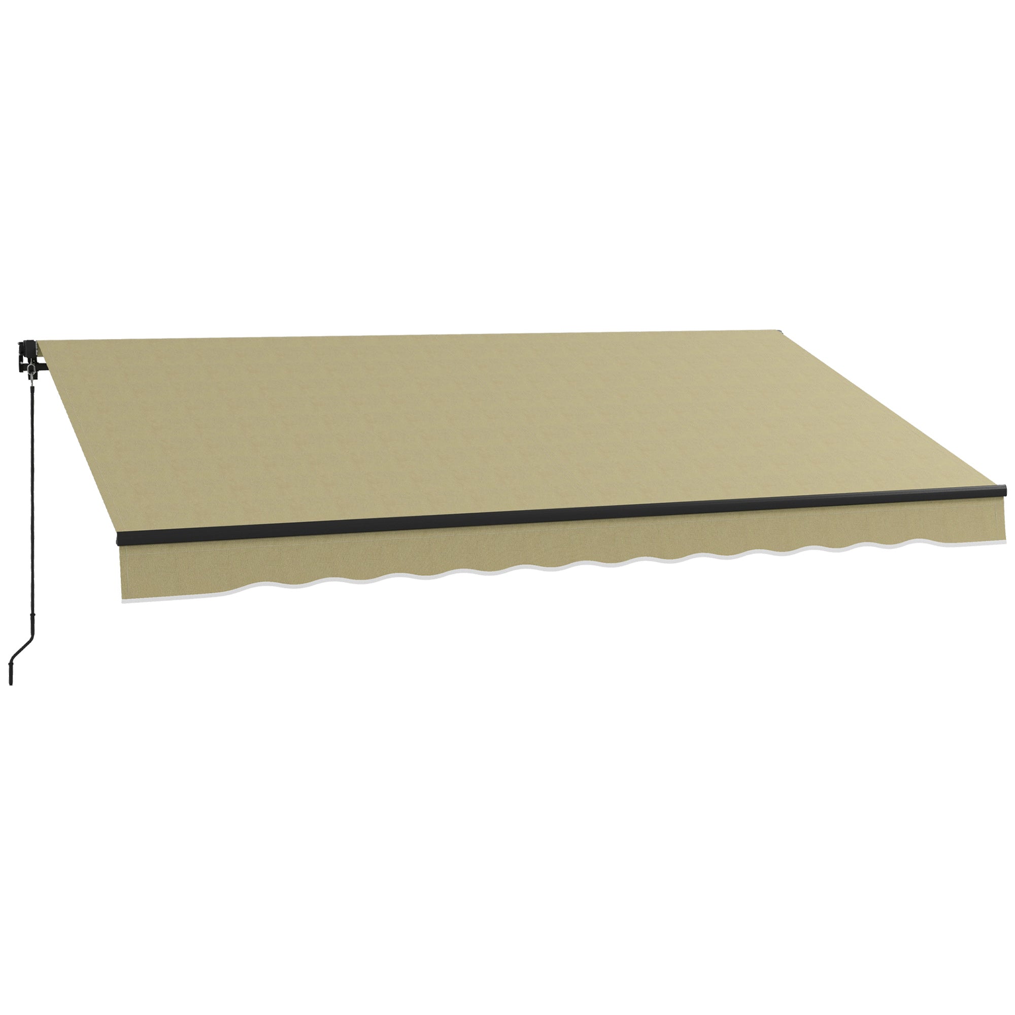 12 x 10 Retractable Awning, 280gsm UV Resistant Sunshade Shelter for Deck, Balcony, Yard, Beige