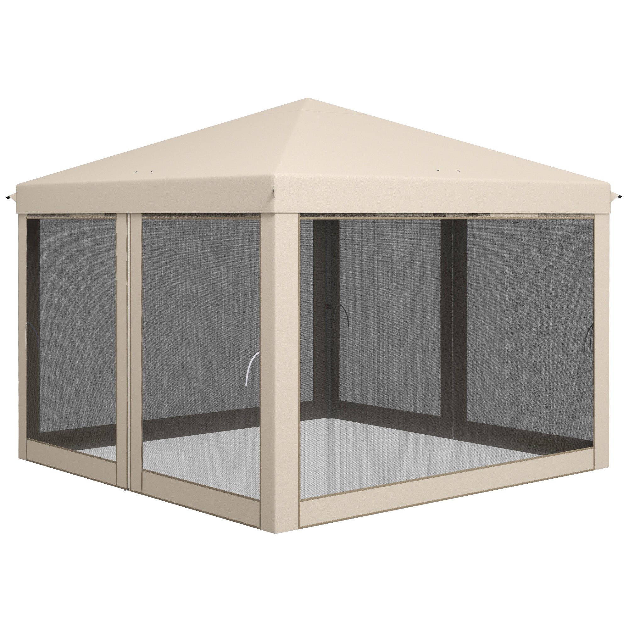 10 x 10 Pop Up Canopy Tent with Mesh Sidewalls, Height Adjustable, Transport Carrying Bag for Backyard Garden Patio