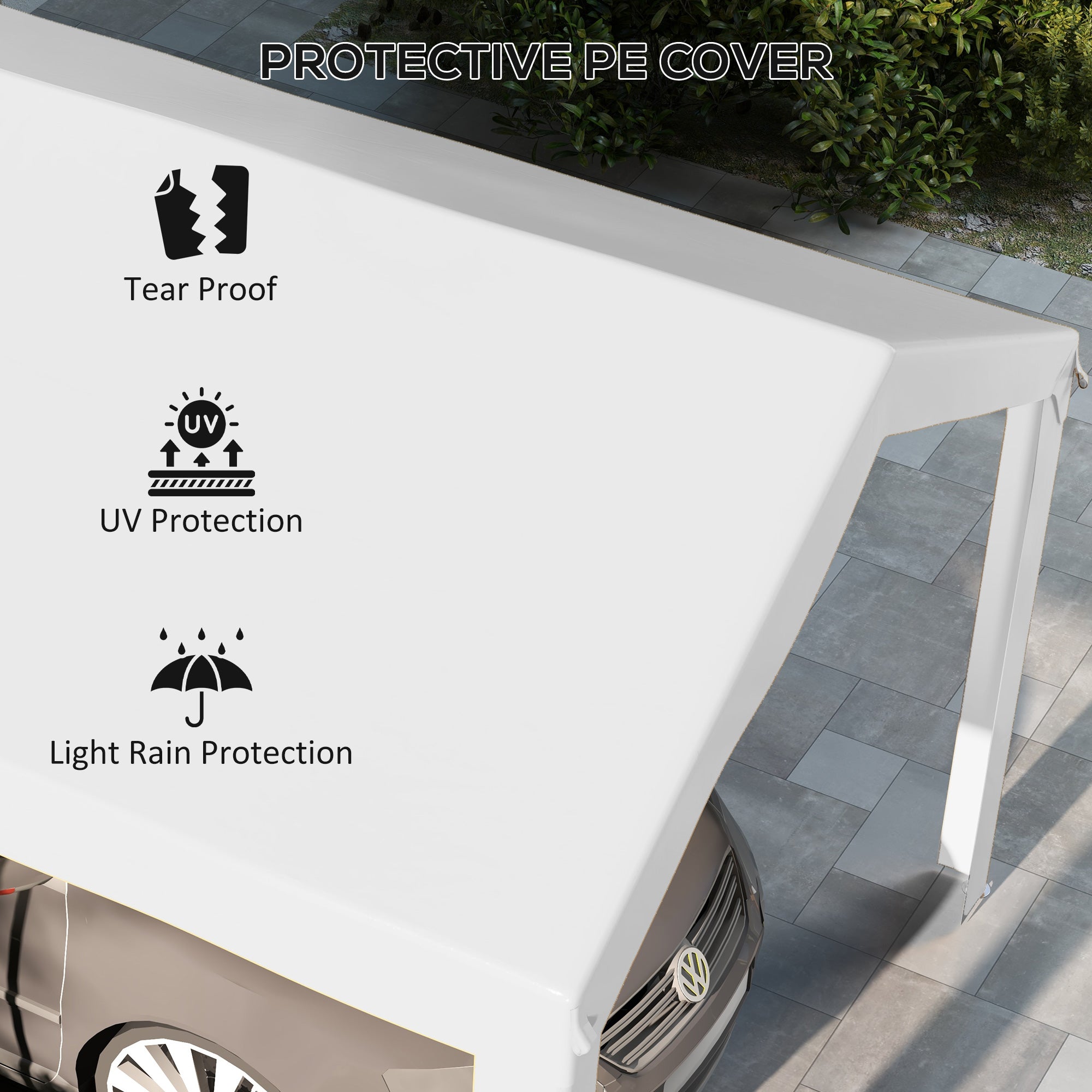 10 x 20ft Carport Roof, UV Resistant Canopy Replacement, Fits 84C-378V00 and 84C-206 Series, White image 5
