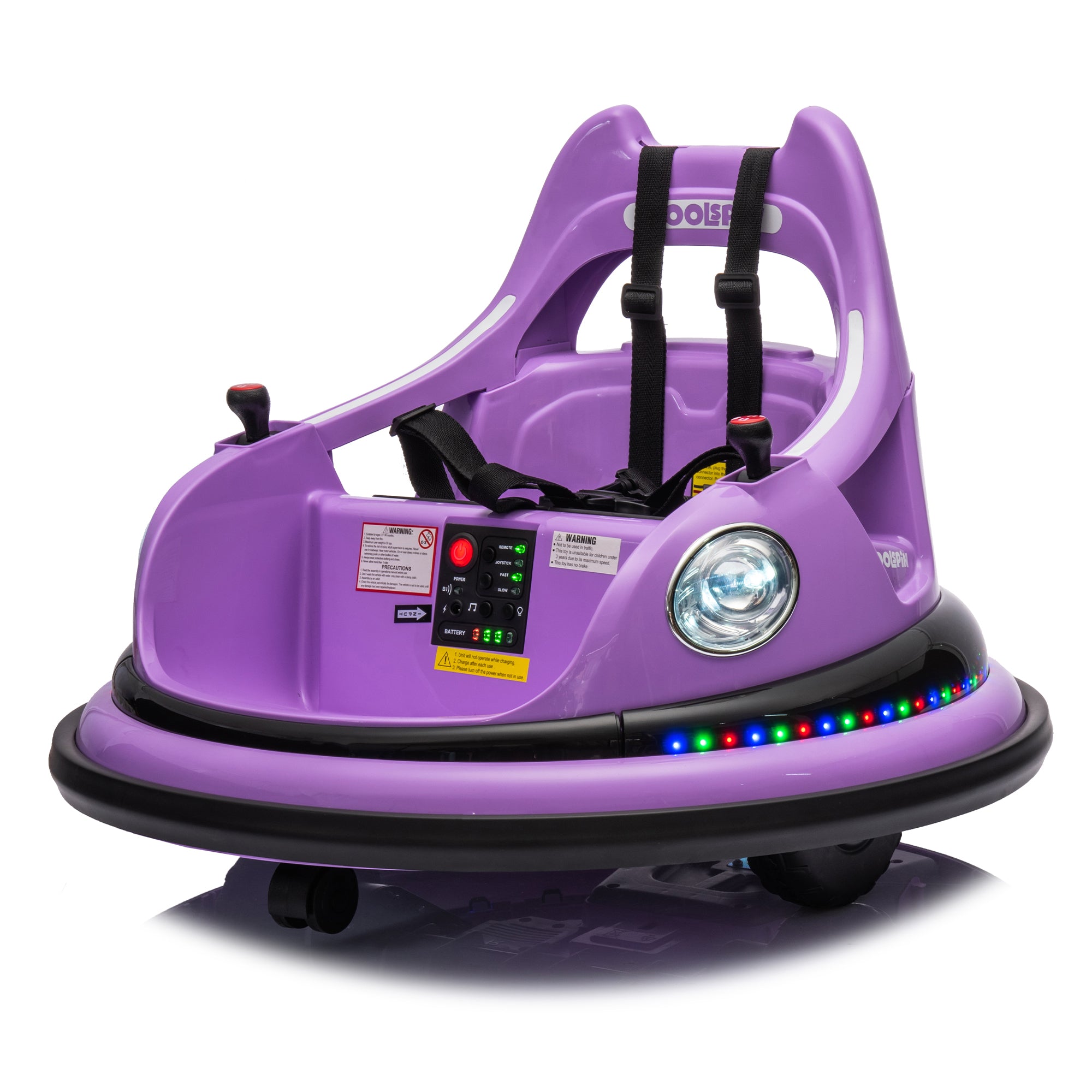 12V Ride On Bumper Car For Kids,electric Car For Kids,1.5-5 Years Old,W Remote Control, LED Lights, Bluetooth & 360 Degree Spin, Vehicle Body With Anti-collision PaddingFive-point Safety Belt,2wd