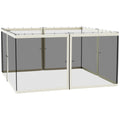 13x13 Gazebo Netting Mosquito Netting Screen with Zippers, Black Rings, High-Quality Polyester, Washable, Black