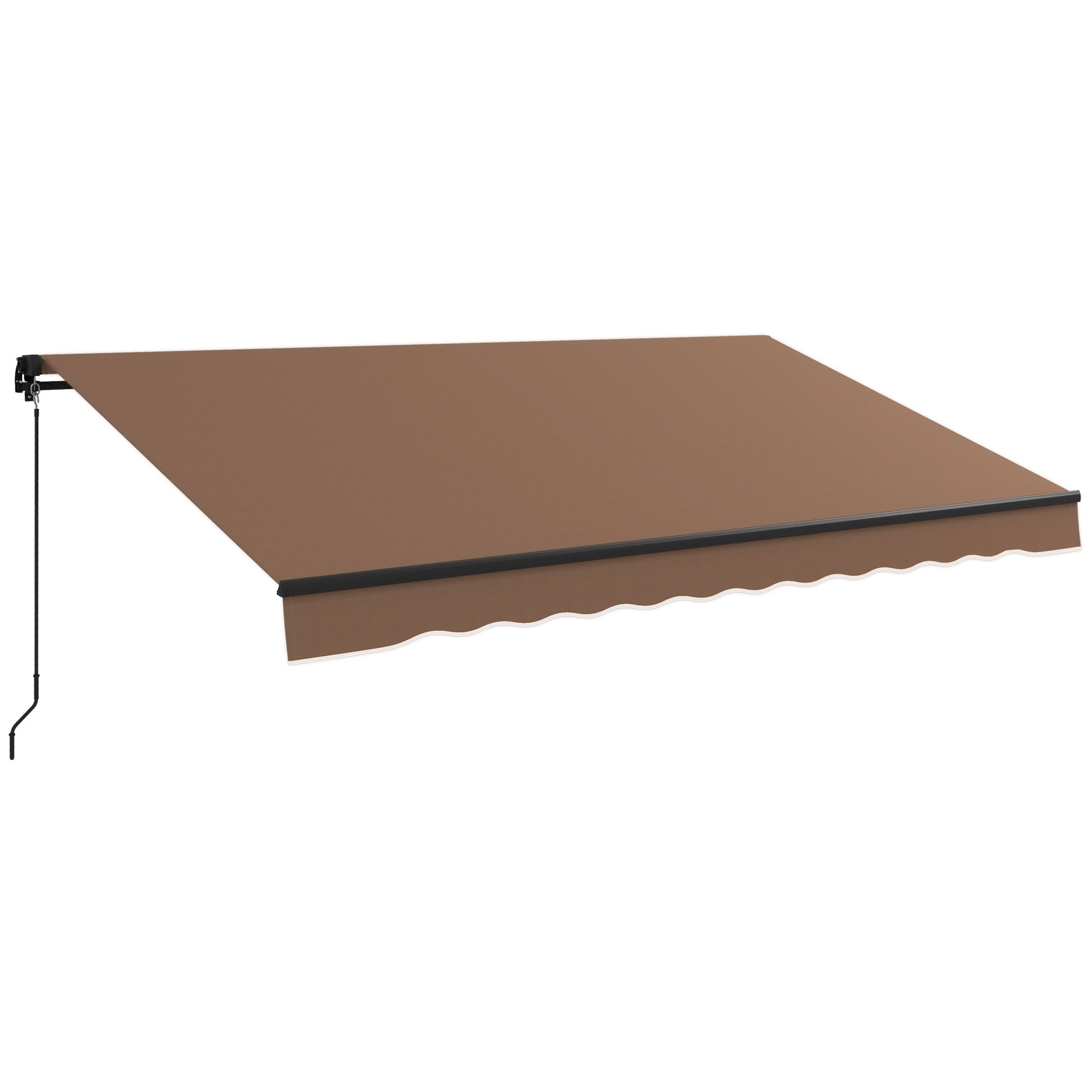 12 x 10 Retractable Awning, 280gsm UV Resistant Sunshade Shelter for Deck, Balcony, Yard, Coffee