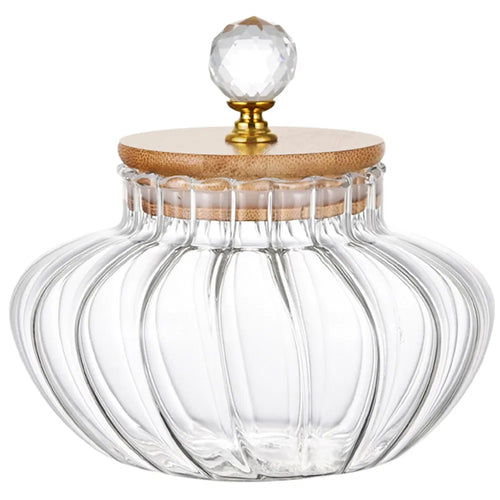 1 PCS High Borosilicate Stripe Sealed Jar, Kitchen Storage Jar, Coffee Can, Coffee Storage Container