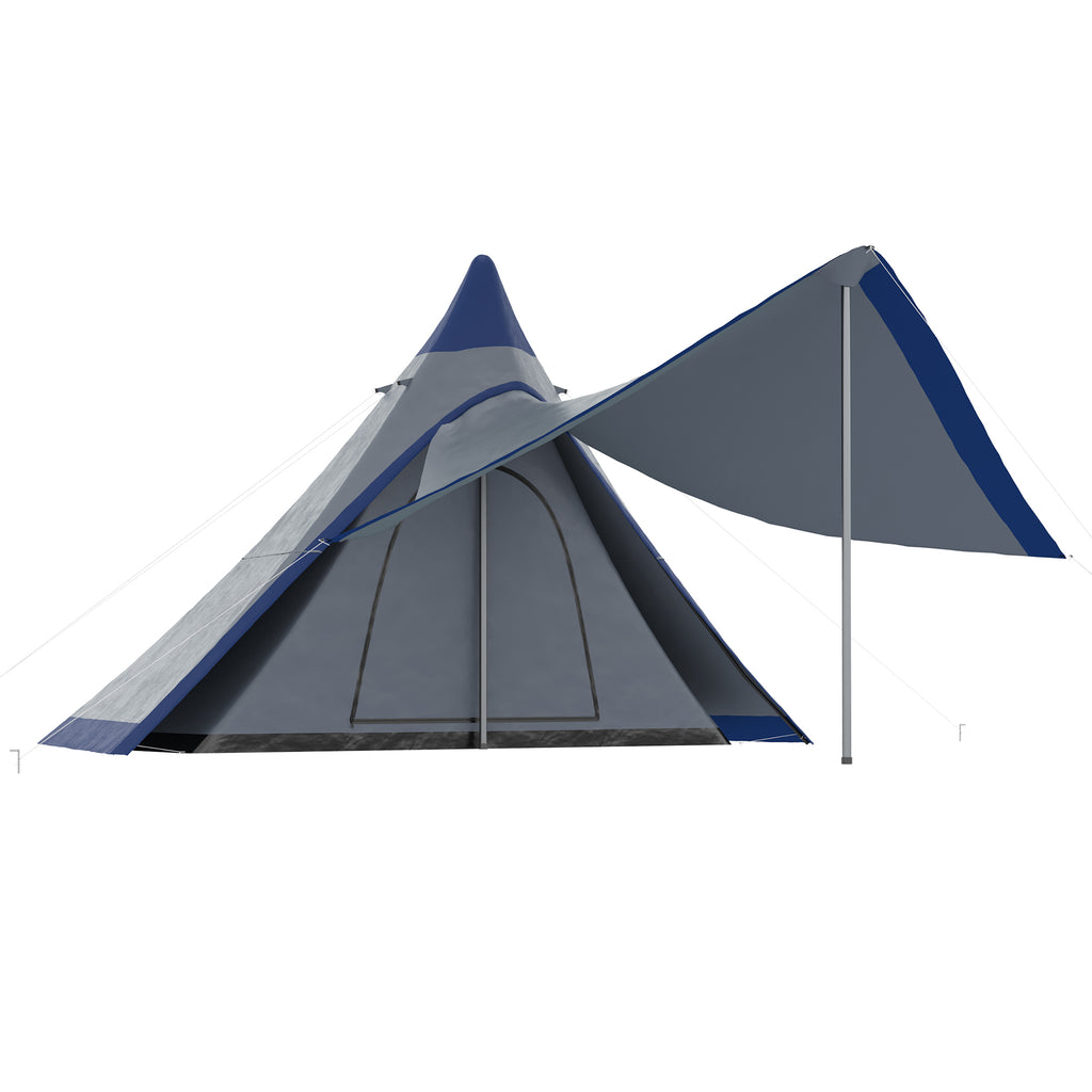 15.4x15.4x8.5 Teepee Tent, Waterproof Camping Tent with Porch Area, Floor and Carry Bag, for 2-3 Person Outdoor Backpacking Camping Hiking, Blue image 5