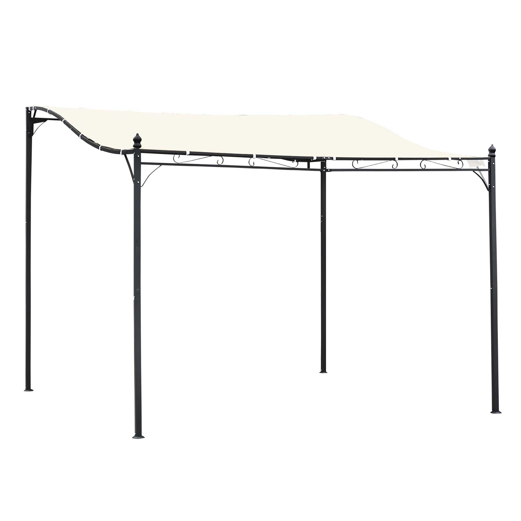 10 x 10 Steel Outdoor Pergola Gazebo, Patio Canopy with Weather-Resistant Fabric and Drainage Holes for Backyard, Deck, Garden, Cream White