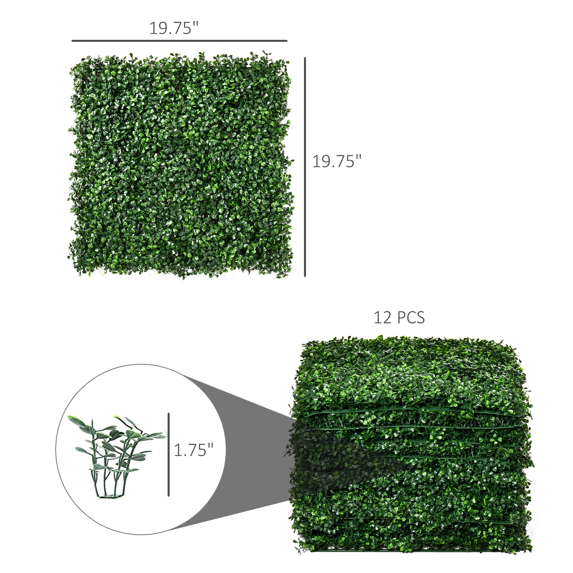 12PCs Grass Wall Panels, 20" X 20" Artificial Grass Wall Decor, Greenery Backdrop Panels Wall For Outdoor, Indoor, Garden, Fence, Backyard, Light Green