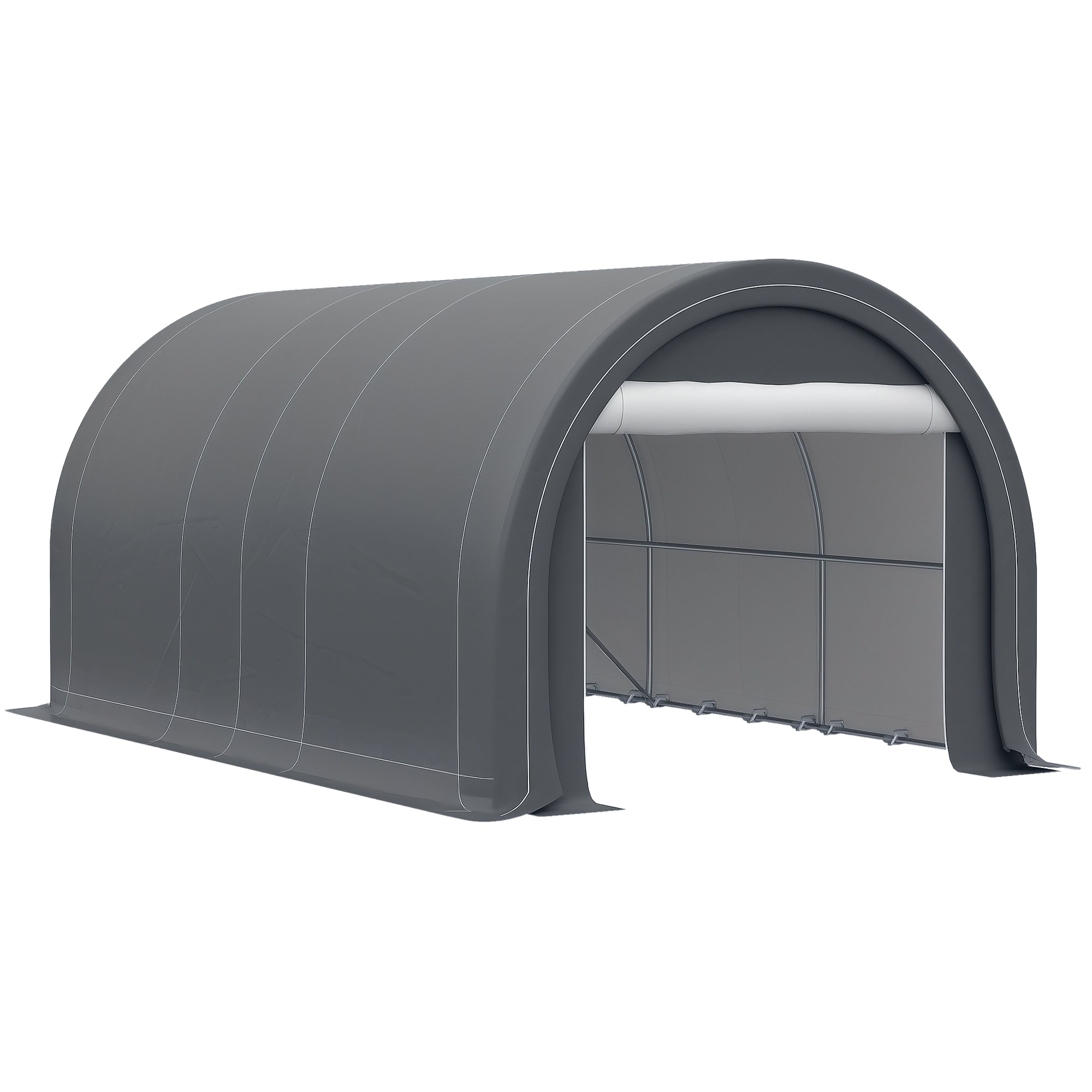 10 x 16 Carport, Heavy Duty Portable Garage Storage Tent with Large Zippered Door, Anti-UV PE Canopy Cover for Car, Truck, Boat, Motorcycle, Bike, Garden Tools, Outdoor Work, Gray