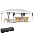 10 x 20 Pop Up Canopy Tent with Netting, Heavy Duty Instant Sun Shelter, Large Tents for Parties with Carry Bag for Outdoor, Garden, Patio, Cream White