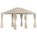 10 x 13 Outdoor Patio Gazebo Canopy Shelter with 6 Removable Sidewalls, & Steel Frame for Garden, Lawn, Backyard and Deck, Khaki