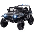 12V Ride on Car, Ride on Truck w/ Remote, 4 Suspension Wheels, 3 MPH Max Speed, Music, Horn & Lights, Black