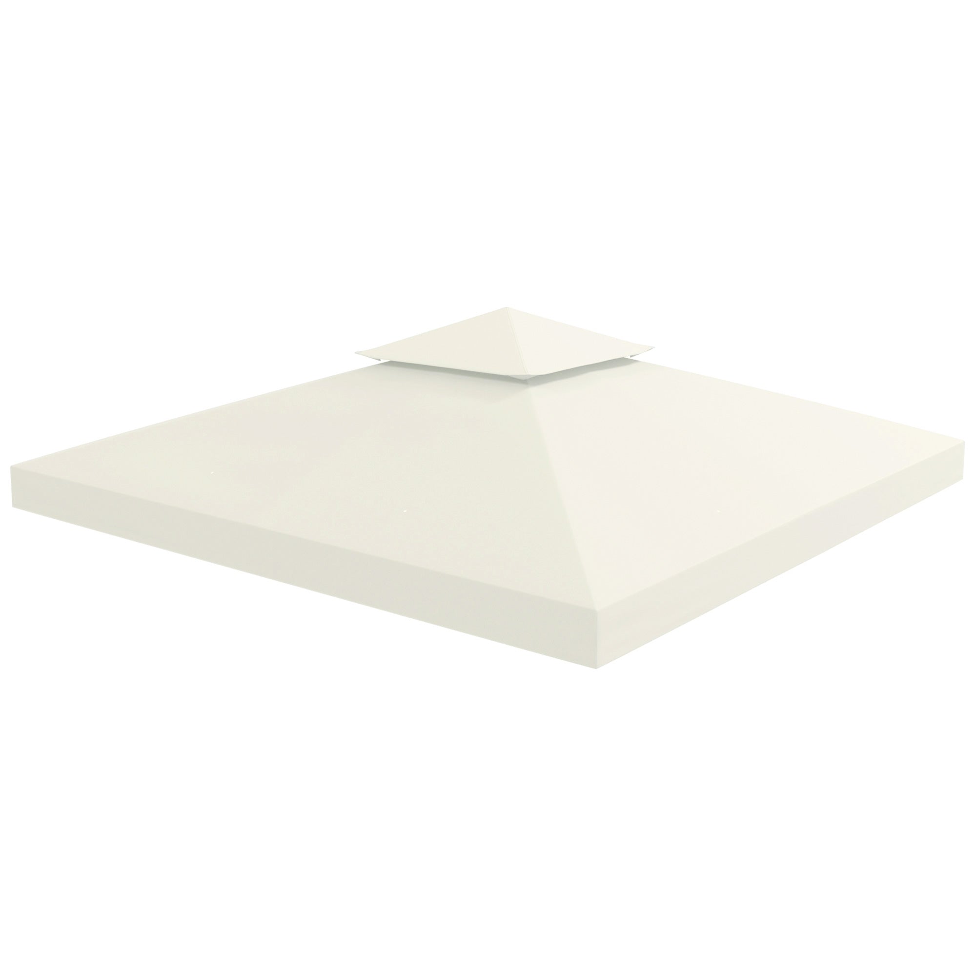 10 x 10 Gazebo Replacement Canopy 2 Tier Top UV Cover Pavilion Garden Patio Outdoor Cream White (TOP ONLY)