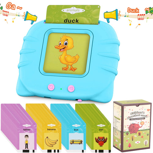 1 Set 224 Words Kid Talking Cards 112 Card Electronic Cognitive Audio Toddler Reading Machine Animal Shape Color Repeated Learning Cards English For Child 1-5 Years Old