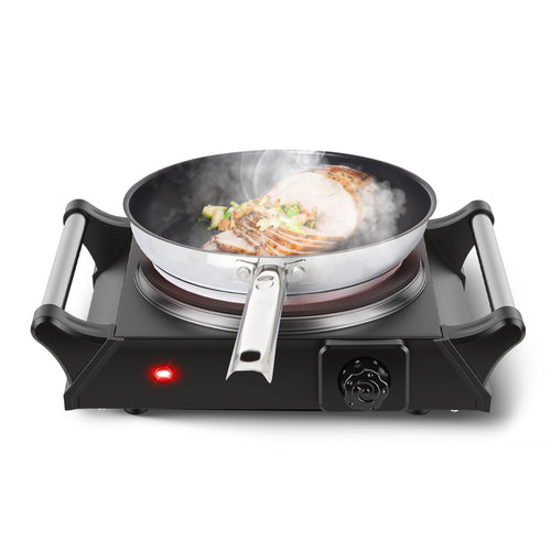 1 Thousand Power Electric Single Burner Portable Heating Hot Plate Stove Countertop RV Hotplate With 5 Temperature Stepless Adjustments Portable Handles