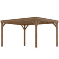 10 x 12 Outdoor Wooden Pergola, Grape Vine Gazebo with Concrete Anchors for Garden, Patio, Backyard, Deck, Brown
