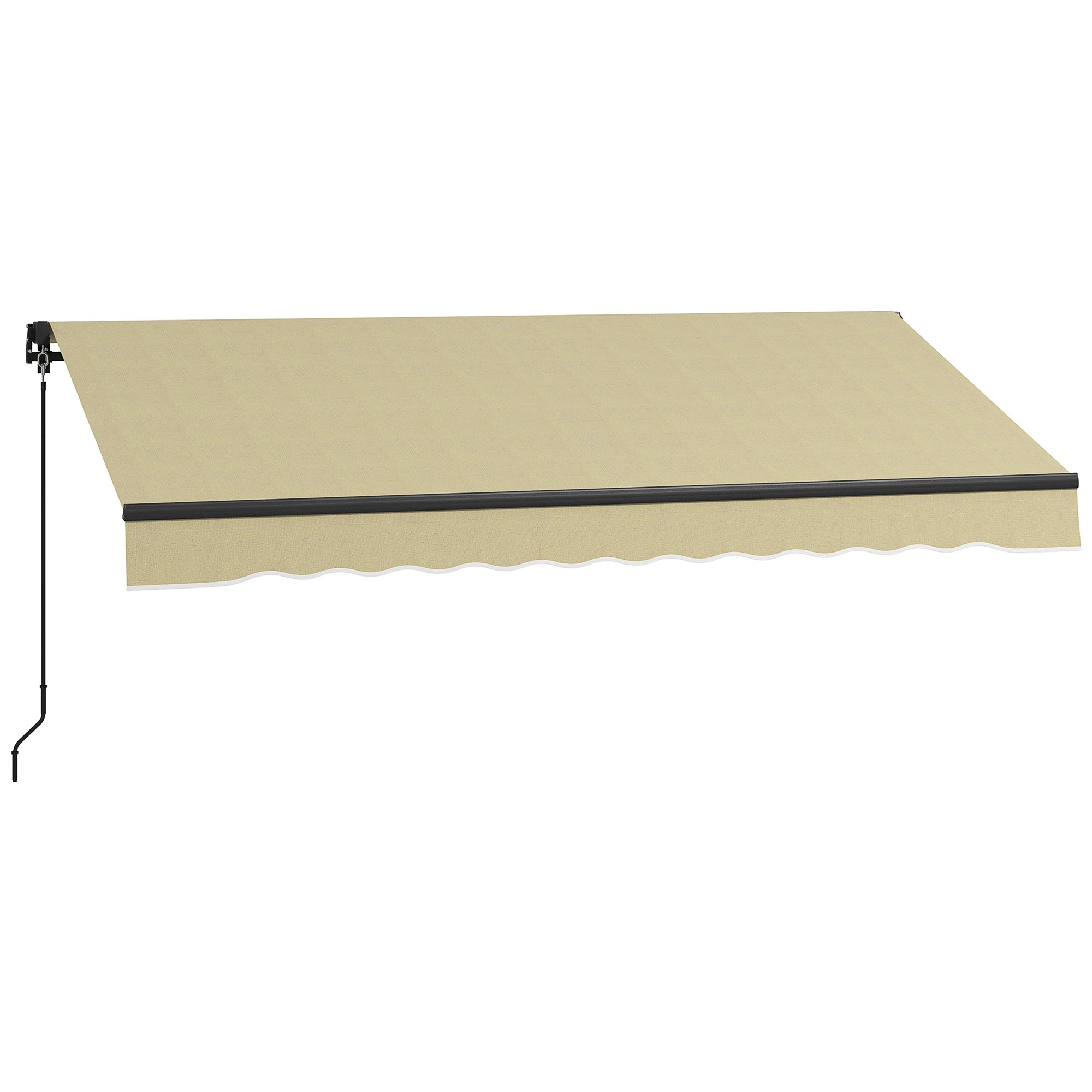10 x 8 Retractable Awning, 280gsm UV Resistant Sunshade Shelter for Deck, Balcony, Yard, Beige