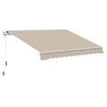 13 x 8 Retractable Awning, Patio Awnings, Sunshade Shelter w/ Manual Crank Handle, UV & Water-Resistant Fabric and Aluminum Frame for Deck, Balcony, Yard, Beige