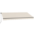 13 x 10 Retractable Awning, 280gsm UV Resistant Sunshade Shelter for Deck, Balcony, Yard, Beige