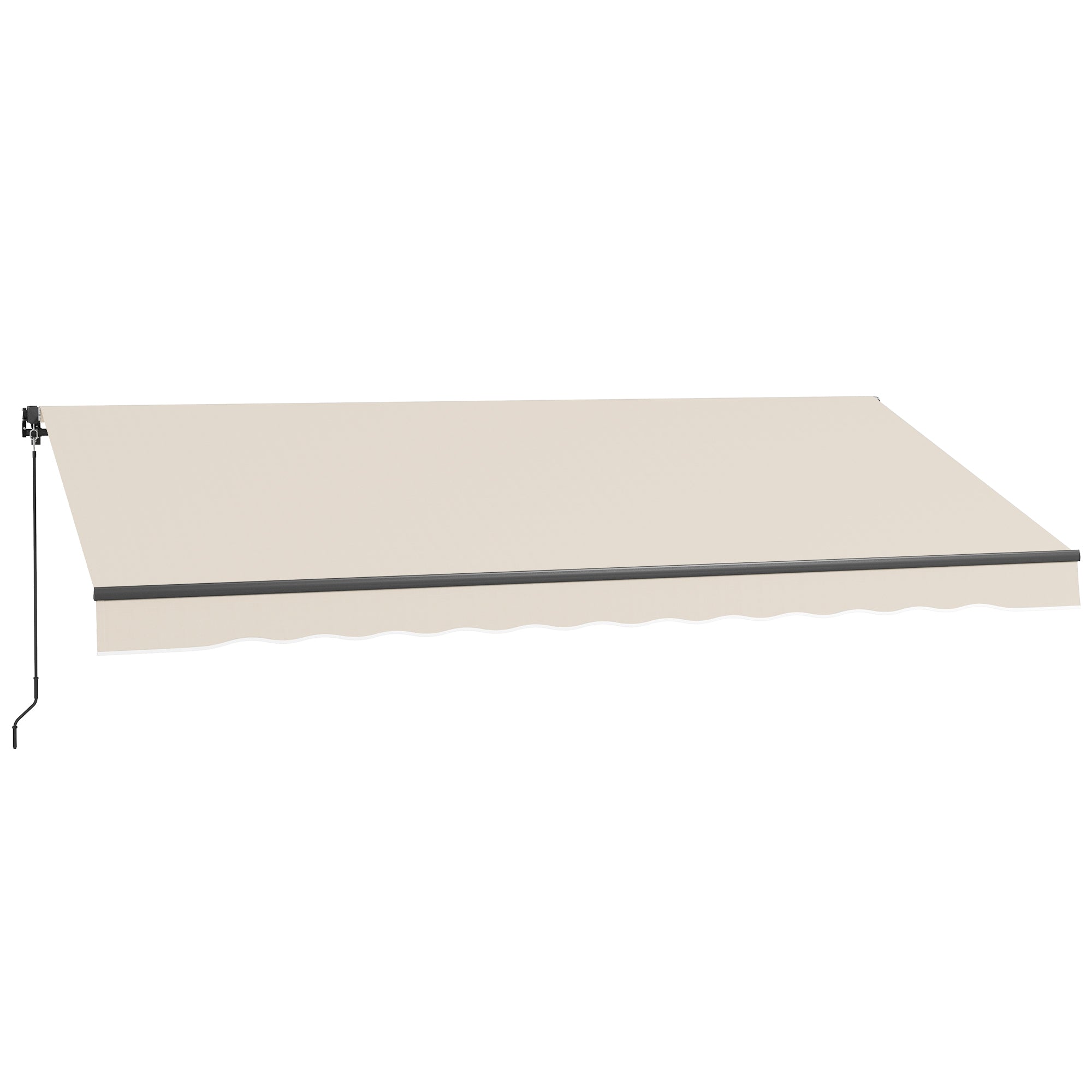 13 x 10 Retractable Awning, 280gsm UV Resistant Sunshade Shelter for Deck, Balcony, Yard, Beige