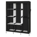 Portable Closet Wardrobe Clothes Rack Storage Organizer With Shelf Black