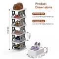 6 Tier Foldable Shoe Rack Vertical Shoe Organizer Narrow Shoe Rack