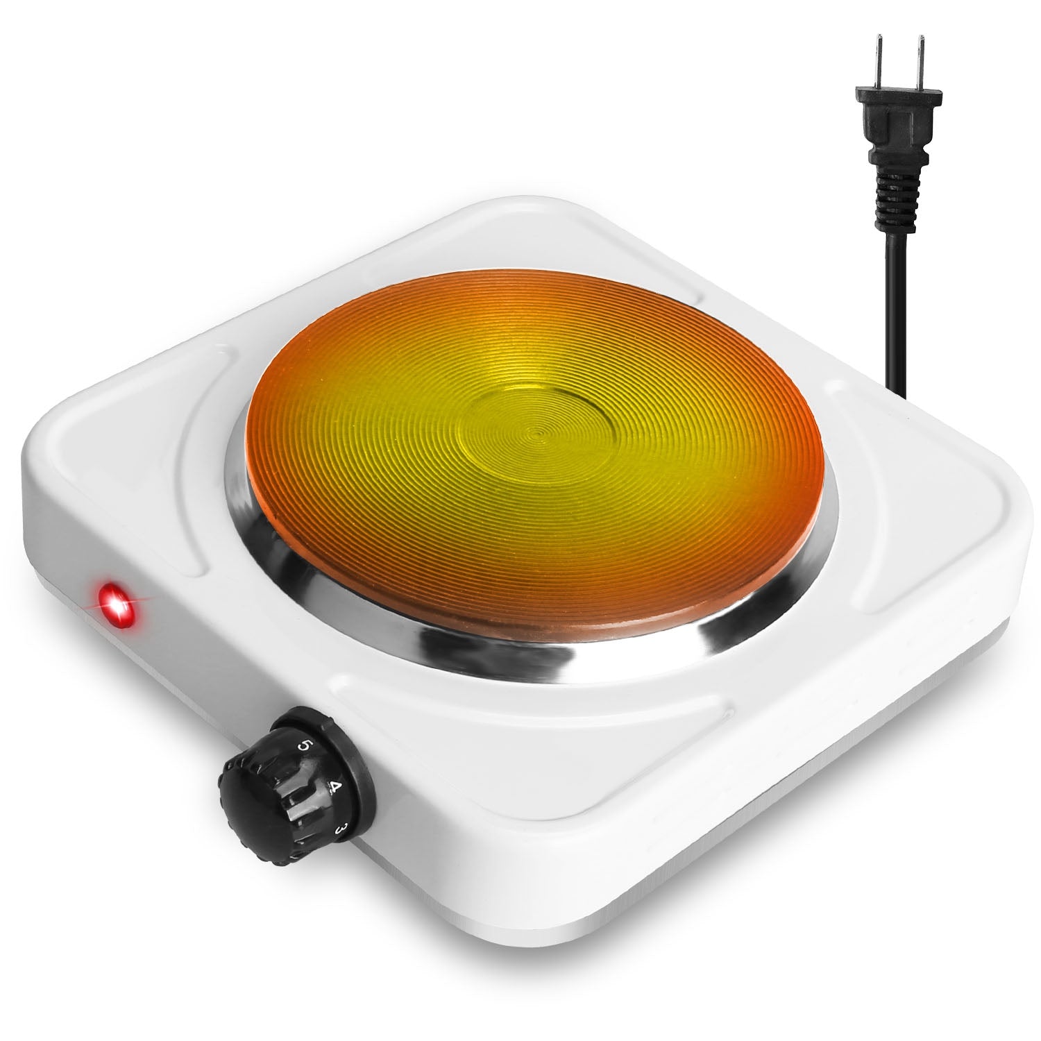 1500W Electric Single Burner For Food Preparation Portable Heating Hot Plate Stove Countertop RV Hotplate With Non Slip Rubber Feet 5 Temperature Adjustments