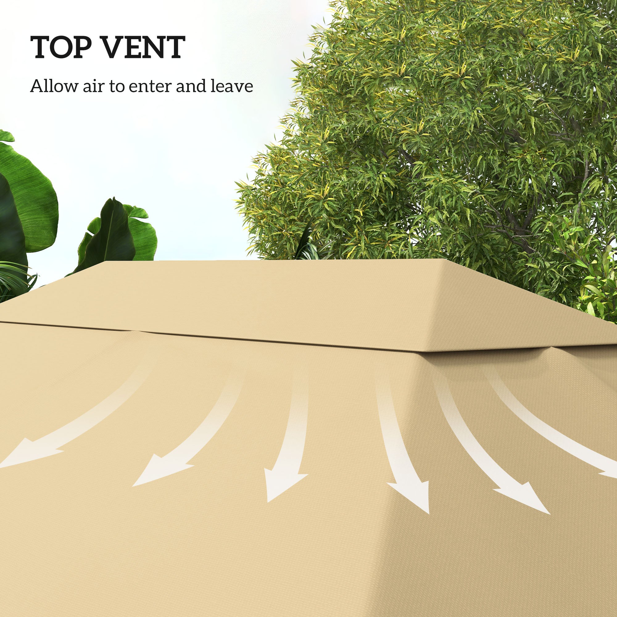 10 x 13 Gazebo Canopy Replacement Roof for 84C-116, Khaki