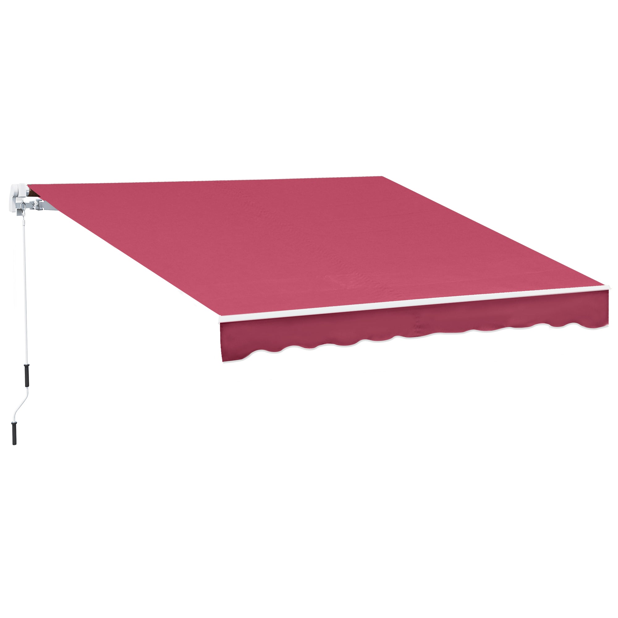 13 x 8 Retractable Awning, Patio Awnings, Sunshade Shelter w/ Manual Crank Handle, UV & Water-Resistant Fabric and Aluminum Frame for Deck, Balcony, Yard, Wine Red