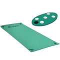 12 x 5 Lily Pad Floating Mat with Cup Holder Table, 3-Layer Portable Roll-Up Water Mat Float Dock for 2-3 People, on Lake, River, Beach, Swimming Pool, Green