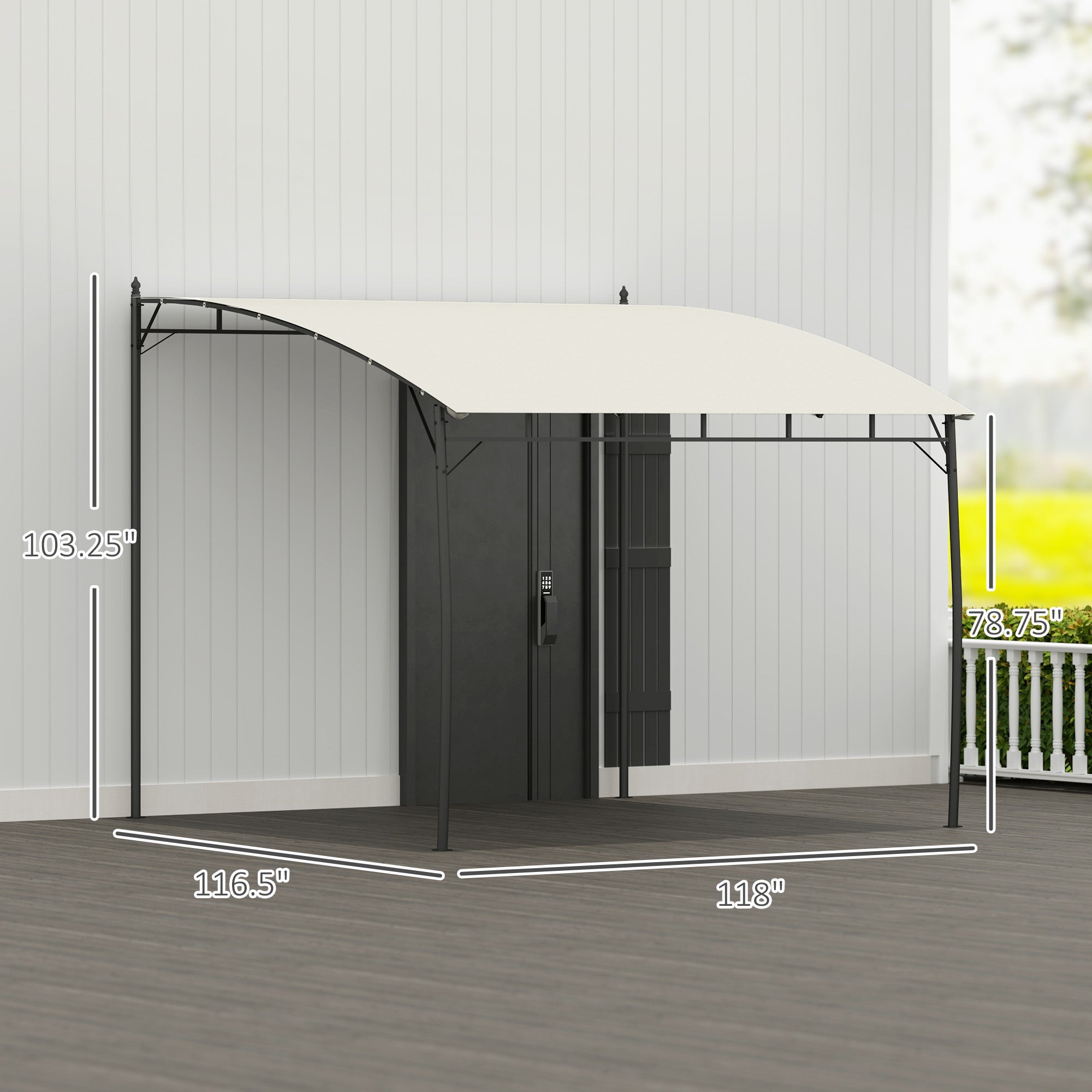 10' X 10' Outdoor Pergola Gazebo, Garden Sun Shade Shelter With Metal Frame For Porch, Patio, Deck, Backyard, Cream