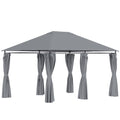 10 x 13 Outdoor Patio Gazebo, Canopy Shelter with 6 Removable Sidewalls & Steel Frame for Garden, Lawn, Backyard & Deck, Gray